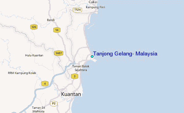 Tanjong Gelang, Malaysia Tide Station Location Map