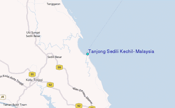 Tanjong Sedili Kechil, Malaysia Tide Station Location Map