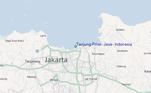 Tanjung Priok, Java, Indonesia Tide Station Location Map