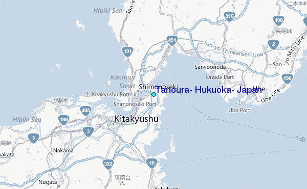 Tanoura, Hukuoka, Japan Tide Station Location Map