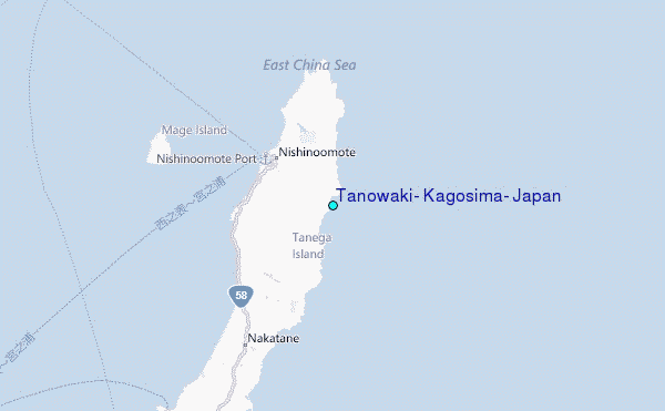Tanowaki, Kagosima, Japan Tide Station Location Map