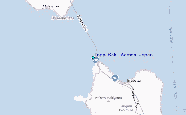 Tappi Saki, Aomori, Japan Tide Station Location Map