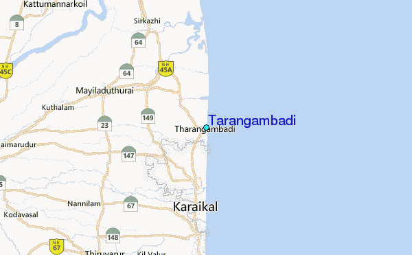 Tarangambadi Tide Station Location Map