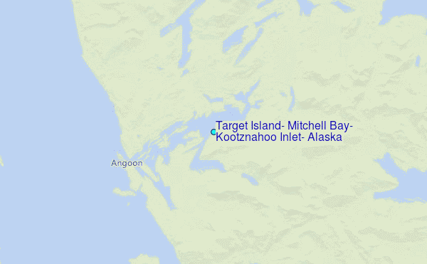 Target Island, Mitchell Bay, Kootznahoo Inlet, Alaska Tide Station Location Map