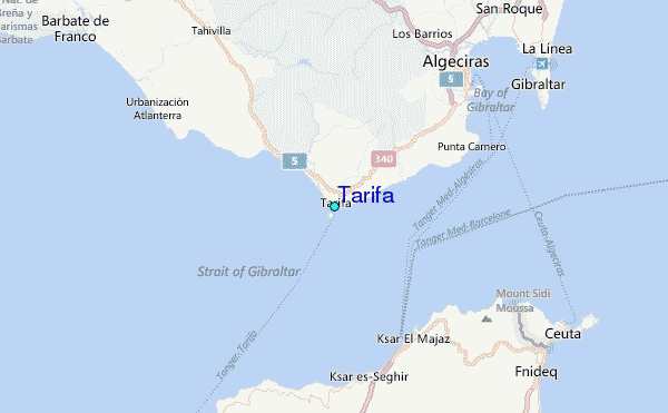Tarifa Tide Station Location Map