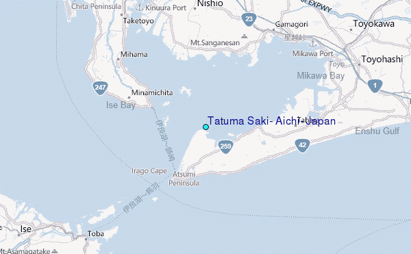 Tatuma Saki, Aichi, Japan Tide Station Location Map