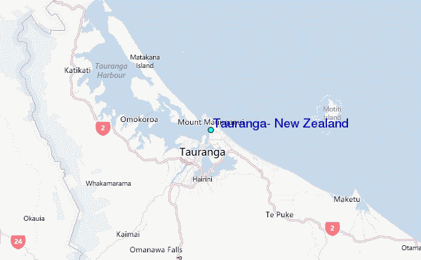 Tauranga, New Zealand Tide Station Location Map