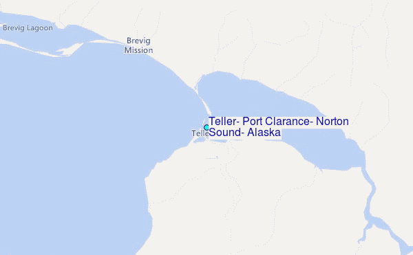 Teller, Port Clarance, Norton Sound, Alaska Tide Station Location Map
