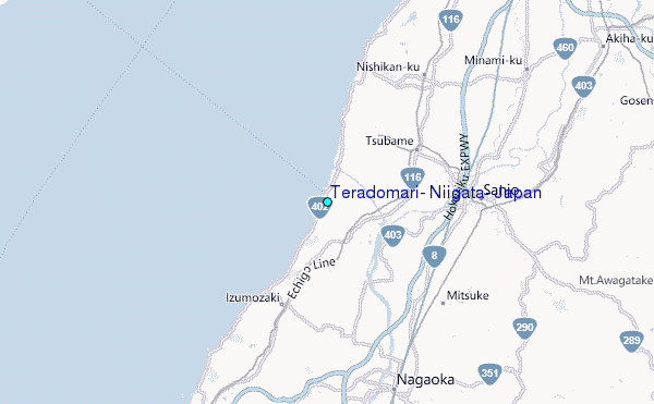 Teradomari, Niigata, Japan Tide Station Location Map