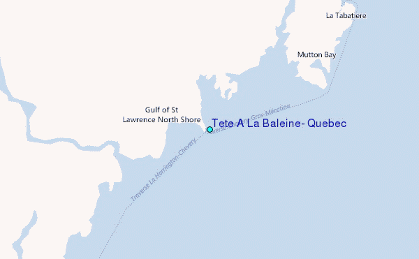 Tete A La Baleine, Quebec Tide Station Location Map