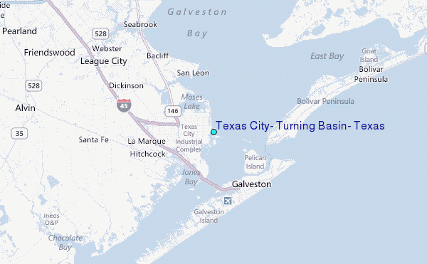 Texas City, Turning Basin, Texas Tide Station Location Map
