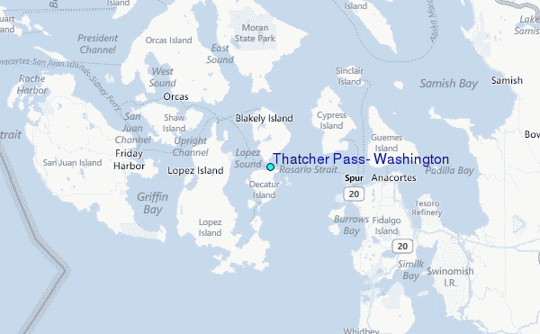 Thatcher Pass, Washington Tide Station Location Map