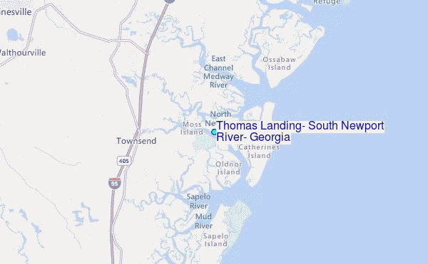 Thomas Landing, South Newport River, Georgia Tide Station Location Map