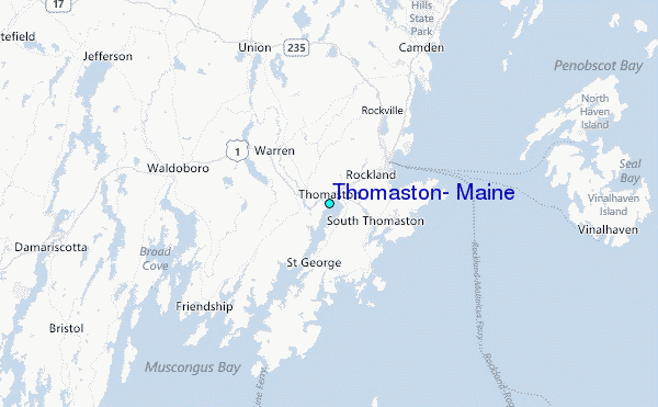 Thomaston, Maine Tide Station Location Map