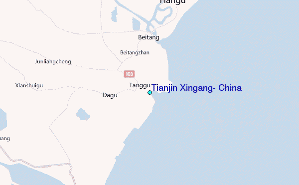 Tianjin Xingang, China Tide Station Location Map