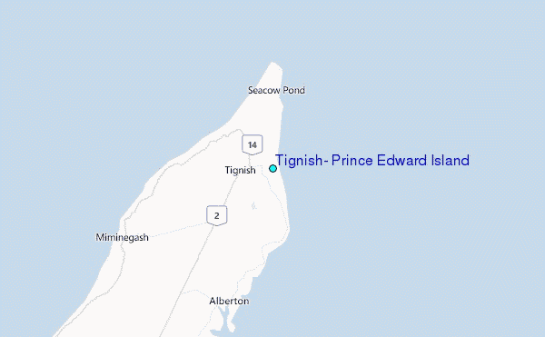Tignish, Prince Edward Island Tide Station Location Map