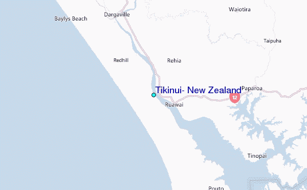 Tikinui, New Zealand Tide Station Location Map