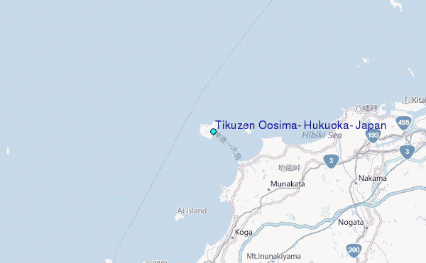 Tikuzen Oosima, Hukuoka, Japan Tide Station Location Map