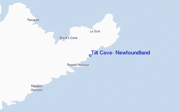 Tilt Cove, Newfoundland Tide Station Location Map