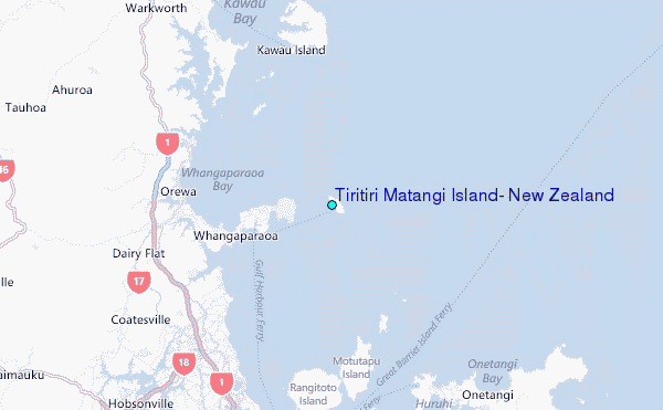 Tiritiri Matangi Island, New Zealand Tide Station Location Map