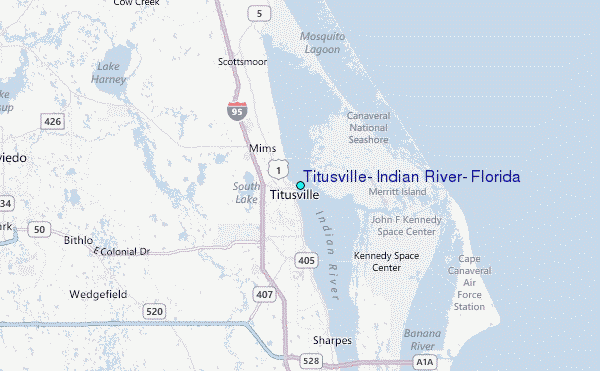 Titusville, Indian River, Florida Tide Station Location Map