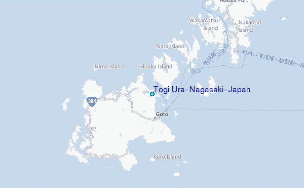Togi Ura, Nagasaki, Japan Tide Station Location Map