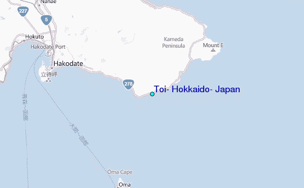 Toi, Hokkaido, Japan Tide Station Location Map