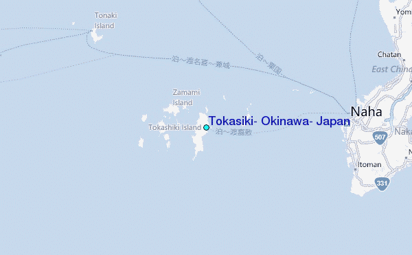 Tokasiki, Okinawa, Japan Tide Station Location Map