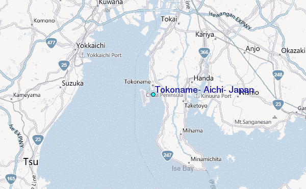 Tokoname, Aichi, Japan Tide Station Location Map