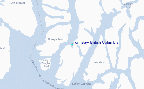 Tom Bay, British Columbia Tide Station Location Map