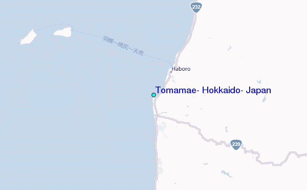 Tomamae, Hokkaido, Japan Tide Station Location Map