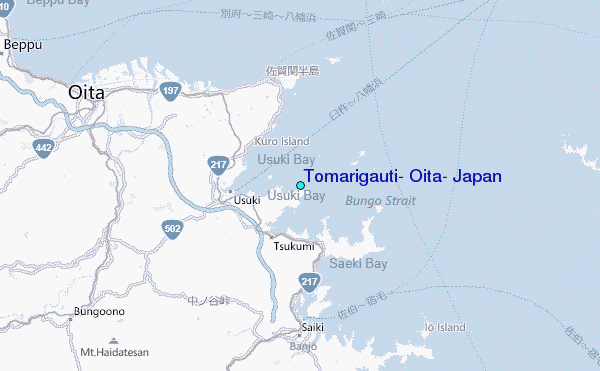 Tomarigauti, Oita, Japan Tide Station Location Map