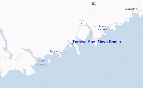 Tomlee Bay, Nova Scotia Tide Station Location Map