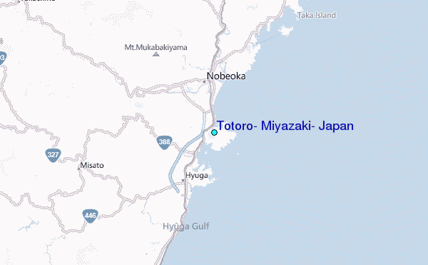 Totoro, Miyazaki, Japan Tide Station Location Map