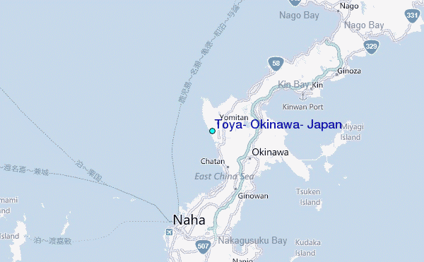 Toya, Okinawa, Japan Tide Station Location Map