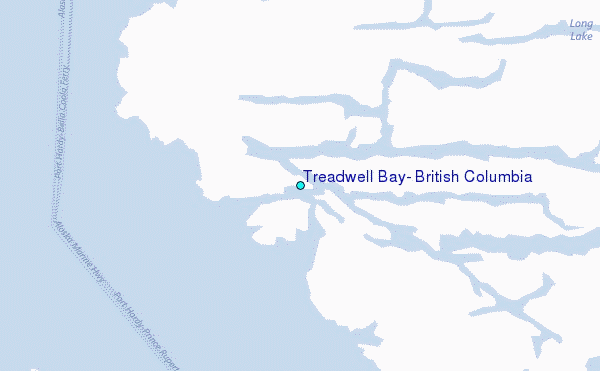 Treadwell Bay, British Columbia Tide Station Location Map