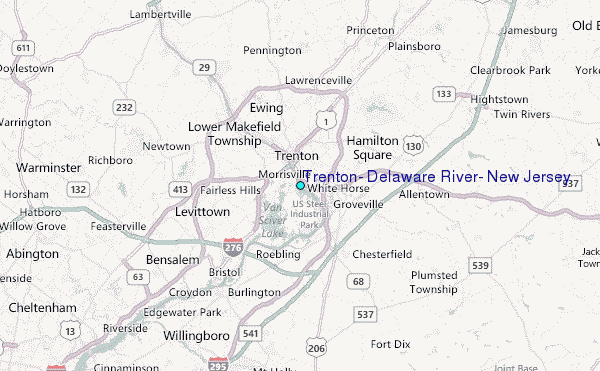 Trenton, Delaware River, New Jersey Tide Station Location Map