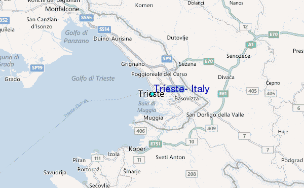 Trieste, Italy Tide Station Location Map