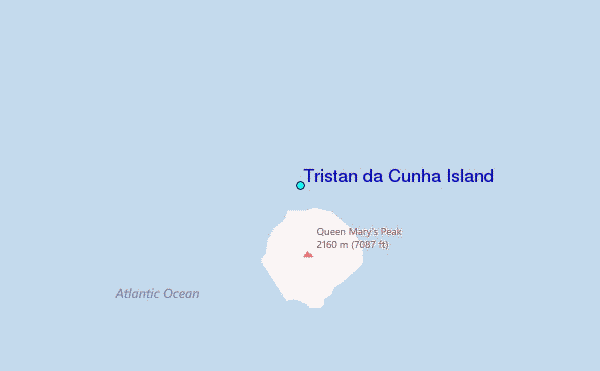 Tristan da Cunha Island Tide Station Location Map