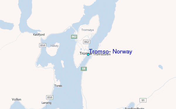 Tromso, Norway Tide Station Location Map