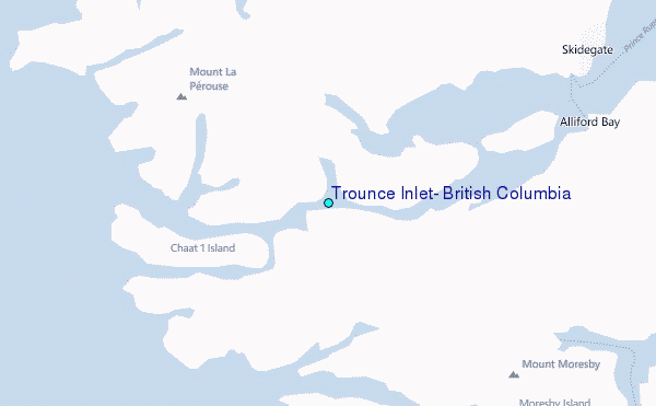 Trounce Inlet, British Columbia Tide Station Location Map