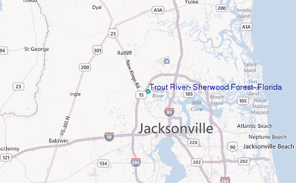 Trout River, Sherwood Forest, Florida Tide Station Location Map