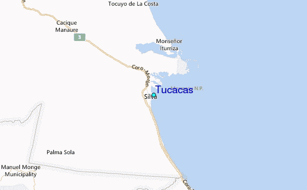 Tucacas Tide Station Location Map