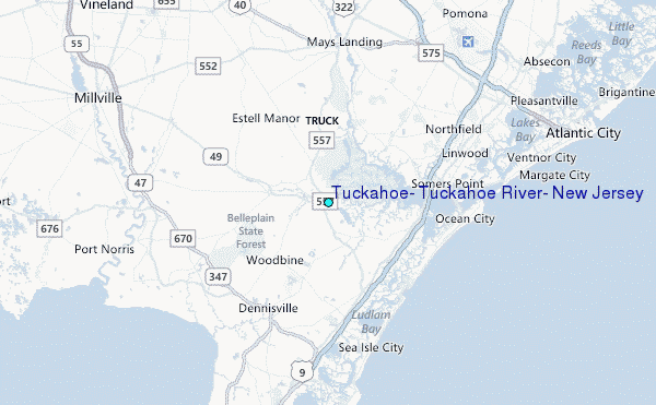 Tuckahoe, Tuckahoe River, New Jersey Tide Station Location Map