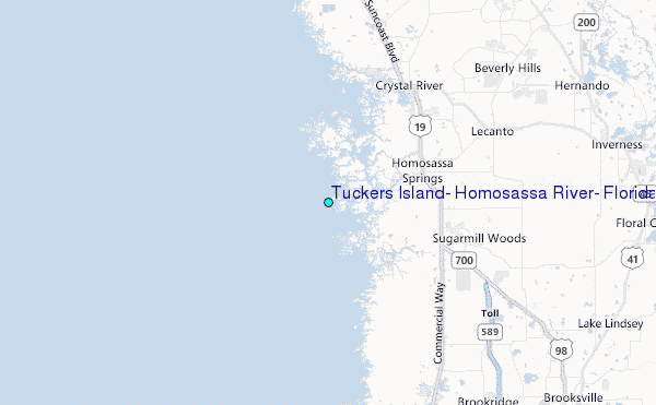 Tuckers Island, Homosassa River, Florida Tide Station Location Map