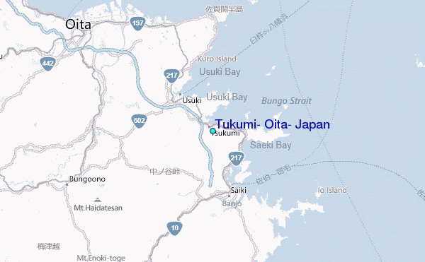 Tukumi, Oita, Japan Tide Station Location Map