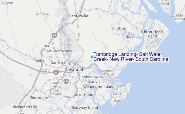 Turnbridge Landing, Salt Water Creek, New River, South Carolina Tide Station Location Map