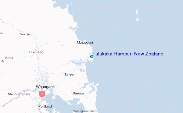 Tutukaka Harbour, New Zealand Tide Station Location Map