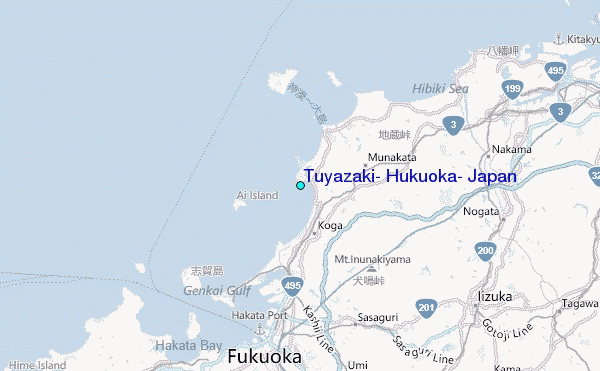 Tuyazaki, Hukuoka, Japan Tide Station Location Map