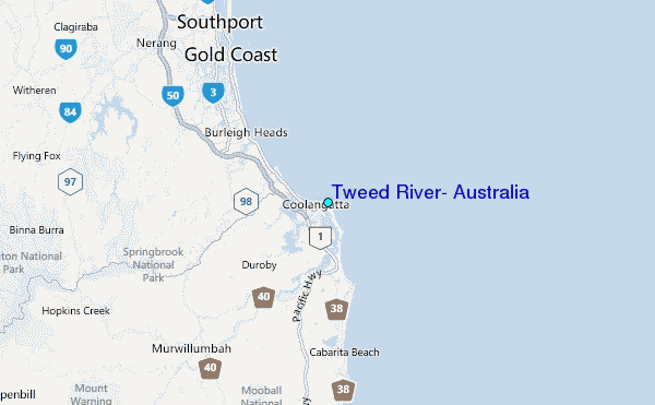 Tweed River, Australia Tide Station Location Map